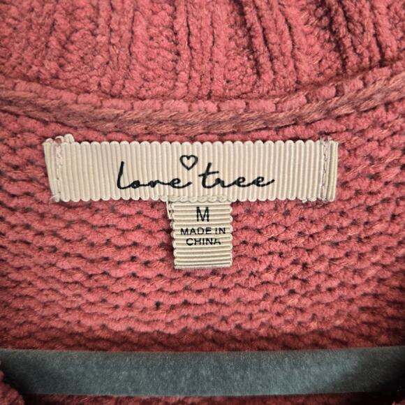 Love Tree Pink Chunky Cable Knit Sweater Sz M Fisherman Style Cozy Warm Gorpcore - Picture 4 of 9